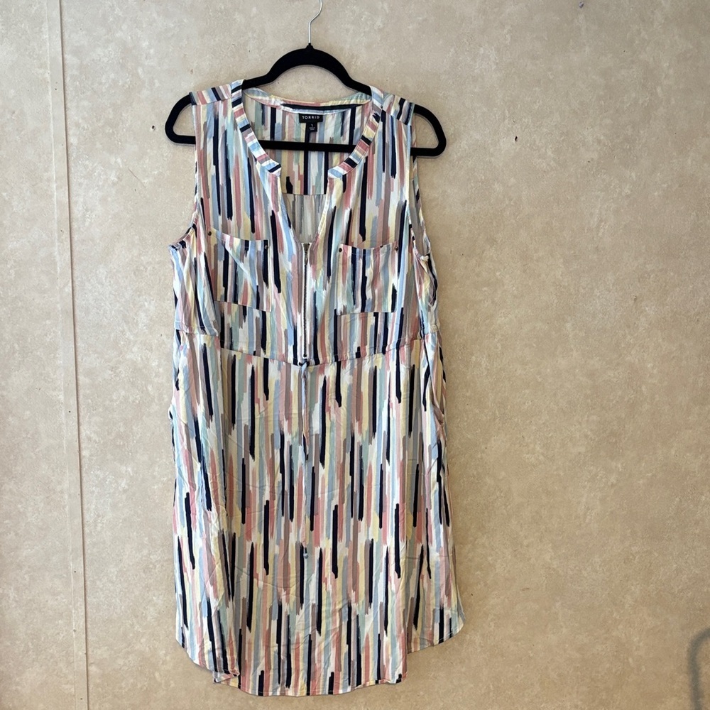 Torrid Pastel Striped Sleeveless Dress
